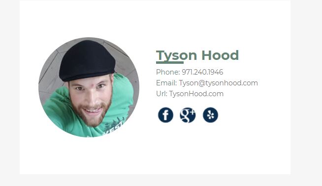Tyson Hood Custom Email Template Web site and WordPress Developer